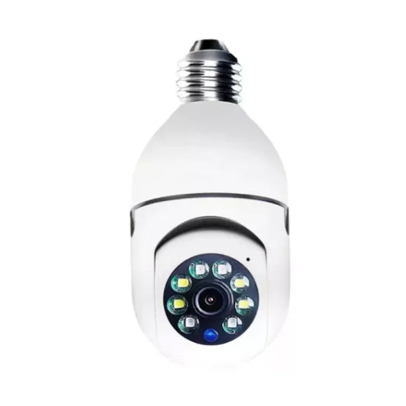 Camera Lâmpada Giratória IP 1080p Externa Zoom Prova Dágua Noturna Giro 360 Robozinha - Câmera Lâmpada